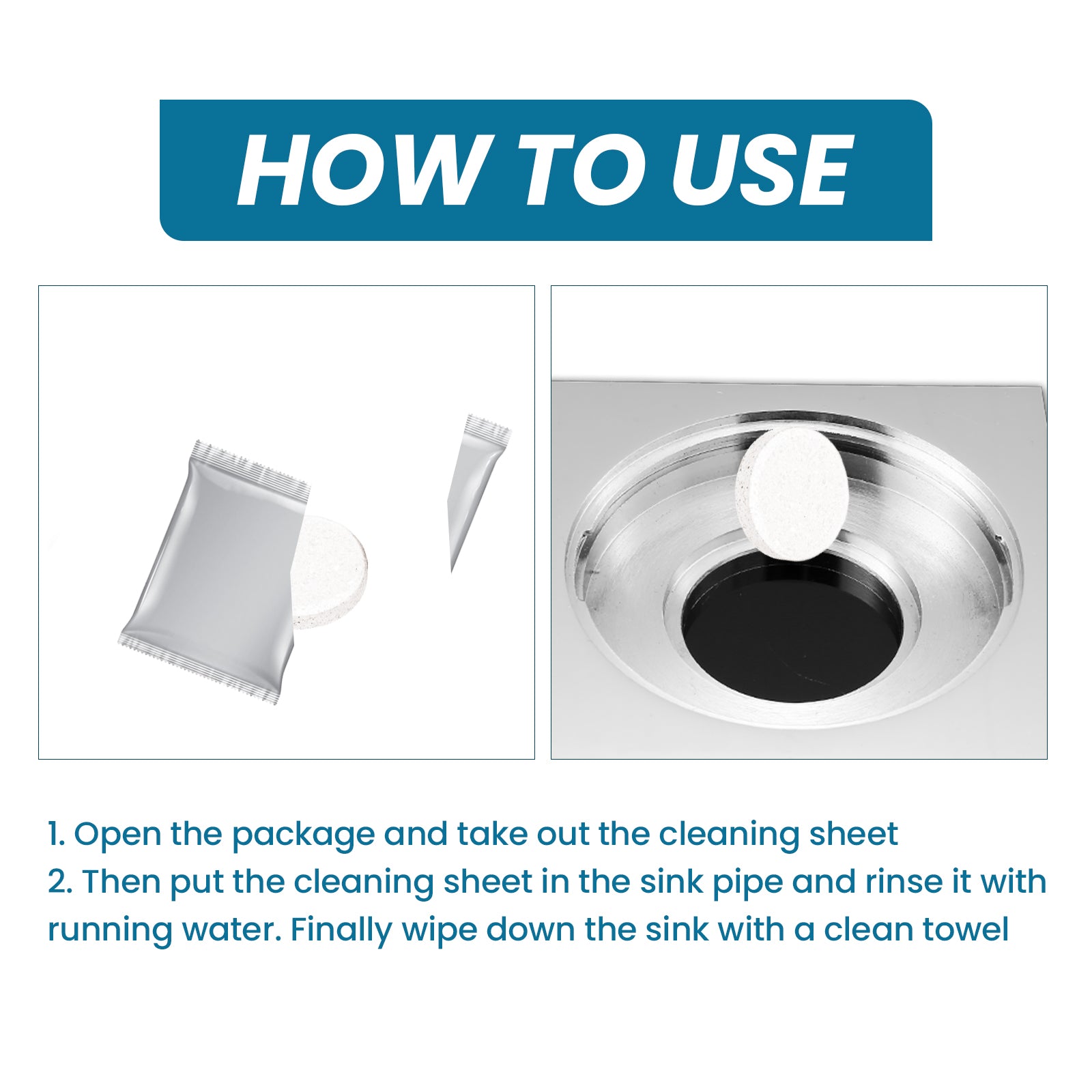 Sink Cleaning Tablets, Kitchen Sink Cleaning Stains And Oil Cleaning Pipes Cleaning Effervescent Tablets