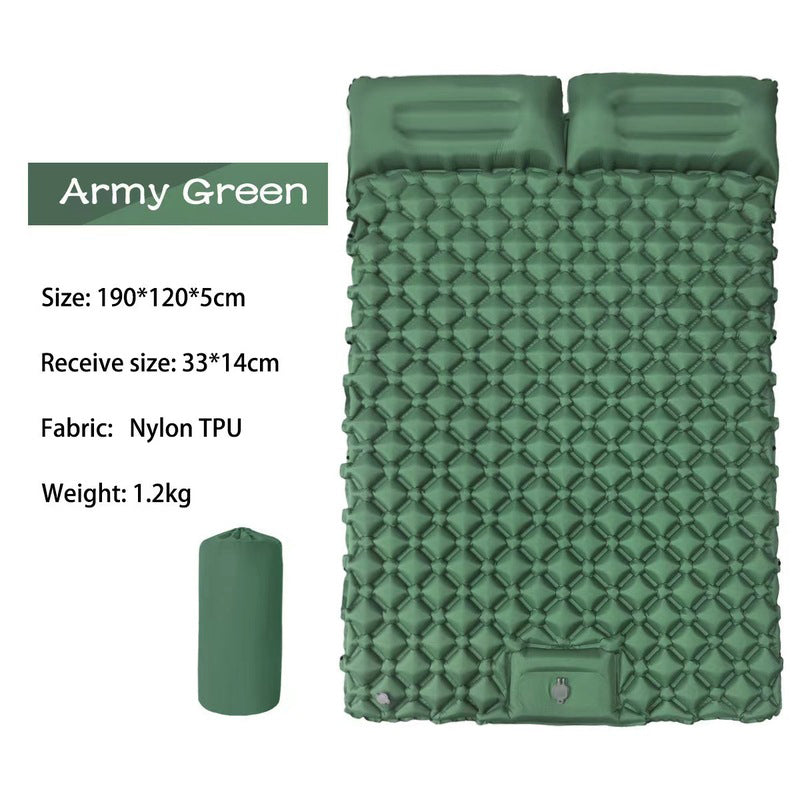 Ultralight Inflatable Sleeping Pad with Pillow - 1-2 Person Camping Mattress